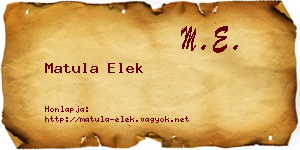 Matula Elek névjegykártya