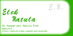 elek matula business card